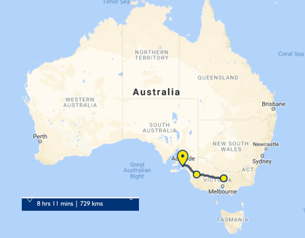 From Nagambie Victoria to McLarenvale South Australia